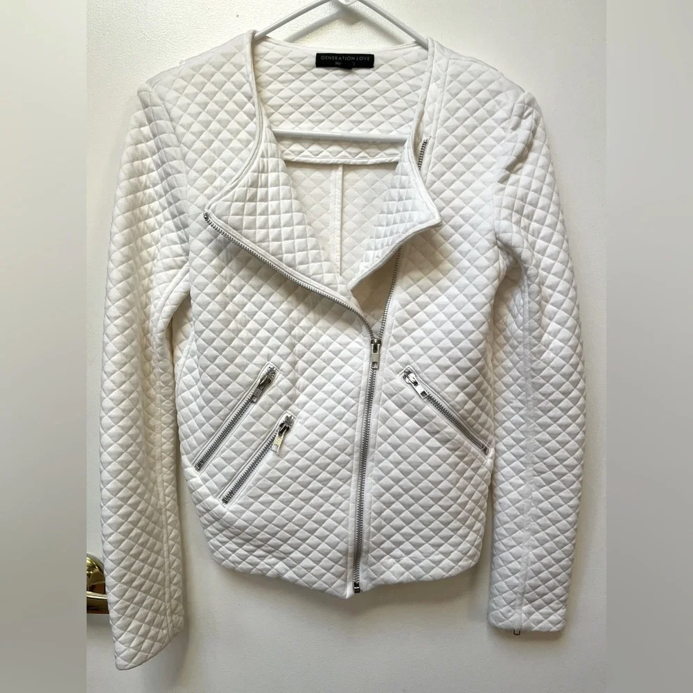 Generation Love White Quilted Bomber Jacket - Picture 2 of 6